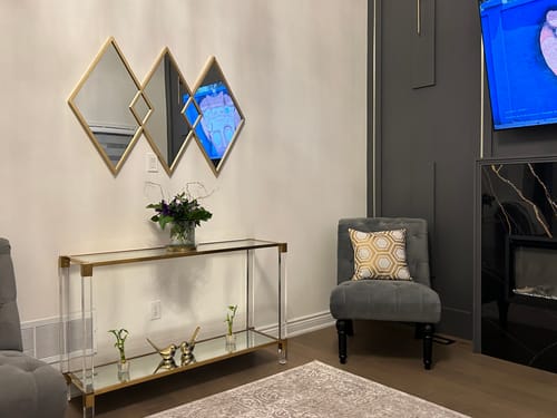 Customer photo review of Gold 3 Diamond Metal Mirror 47" x 31"