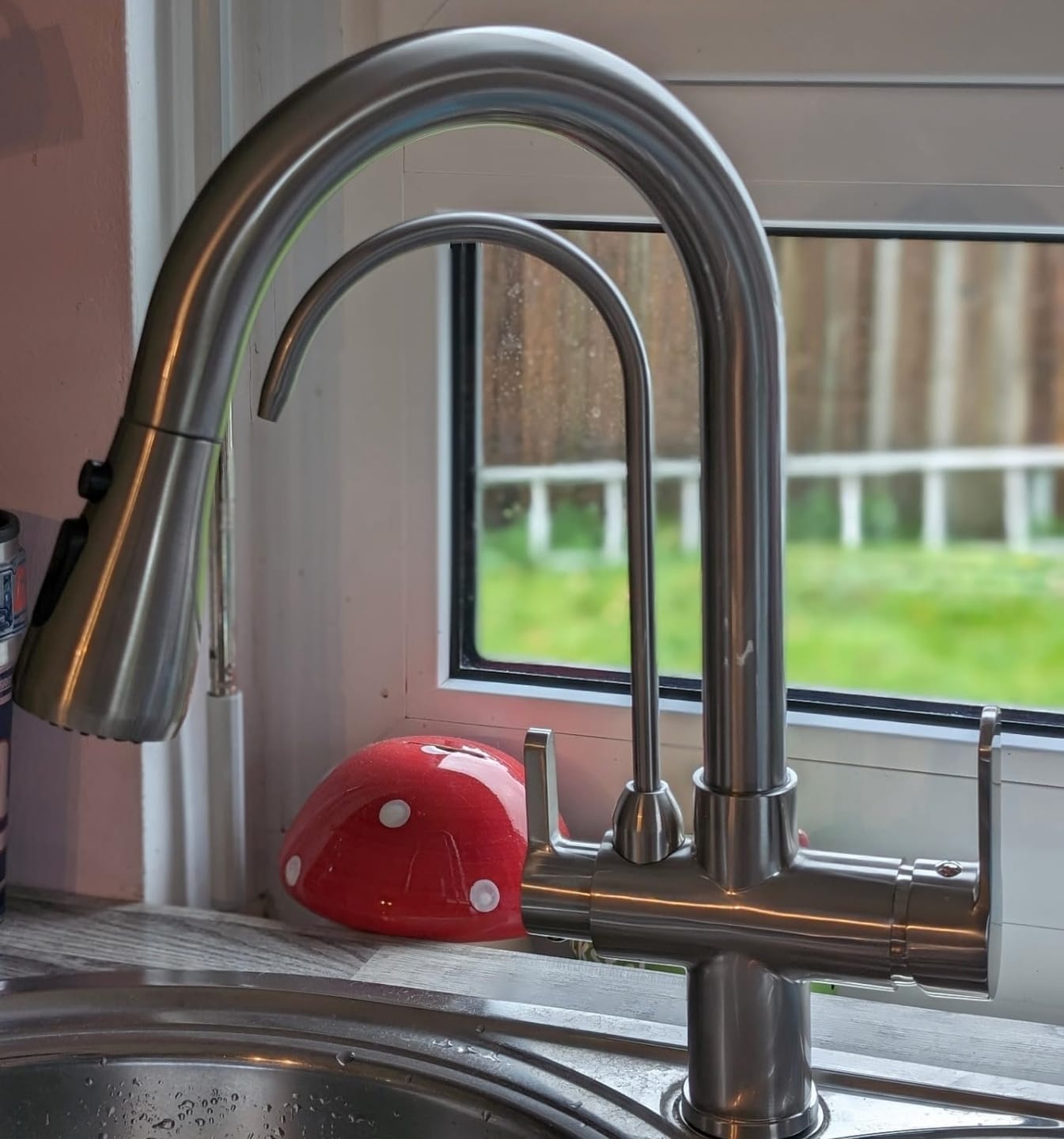 Customer photo review of Karlstad - Three Ways Kitchen Faucet with Filter Tap & Pull-Out Spout for Kitchen Sink