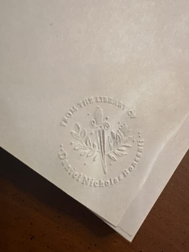 Customer photo review of Book Embosser