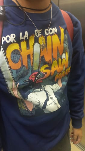 Customer photo review of Polera Chain Saw Mare (SC) (Azul)