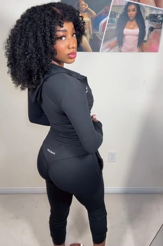 Customer photo review of Pchee Black 3-Piece Jogger Set