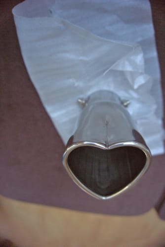 Customer photo review of Silver Heart Exhaust Tip: Stainless Steel Muffler Trim