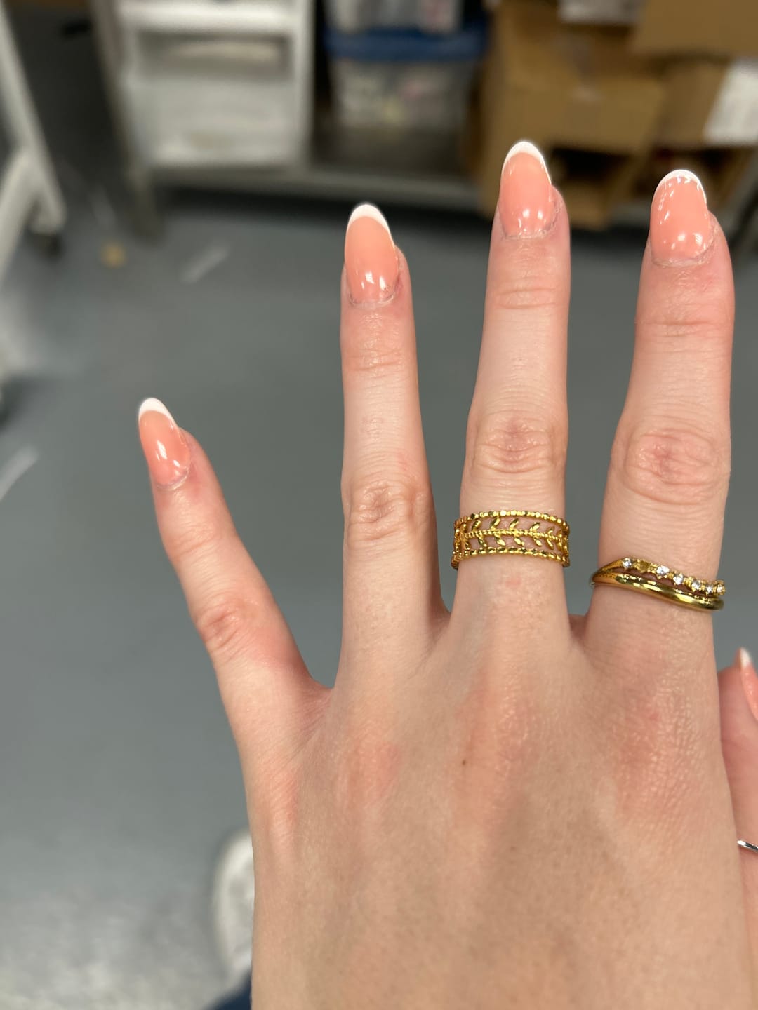 Customer photo review of Marissa Layered Gold Leaf Ring
