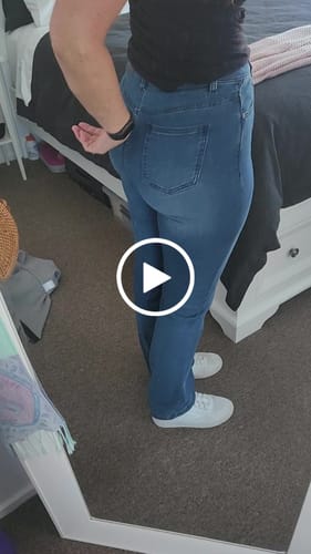 Customer video review of Impact High Waist Straight Leg Jeans - Indigo