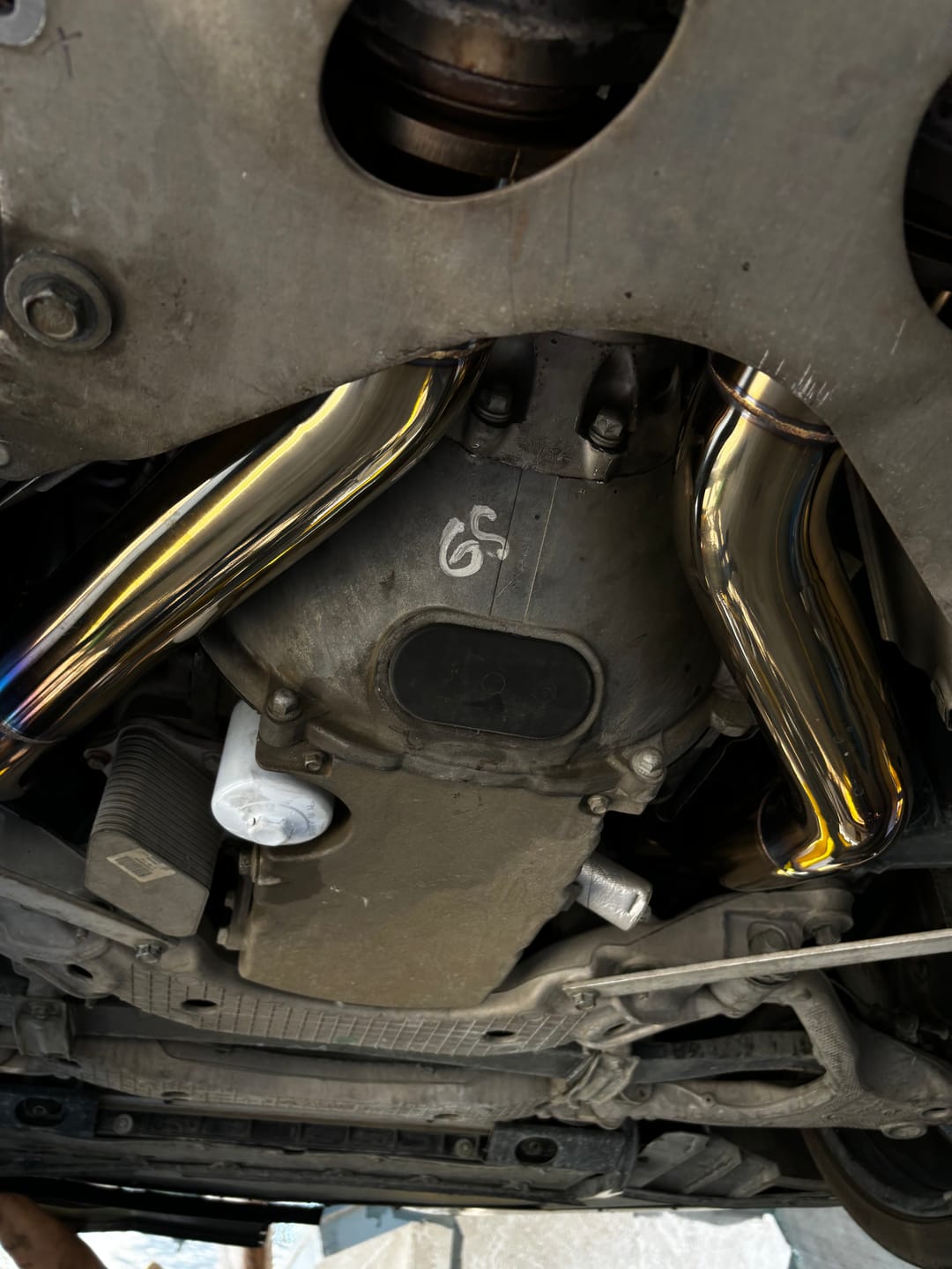 Customer photo review of Chevrolet Corvette C7 3" Stainless Steel Race Series Catless Downpipe