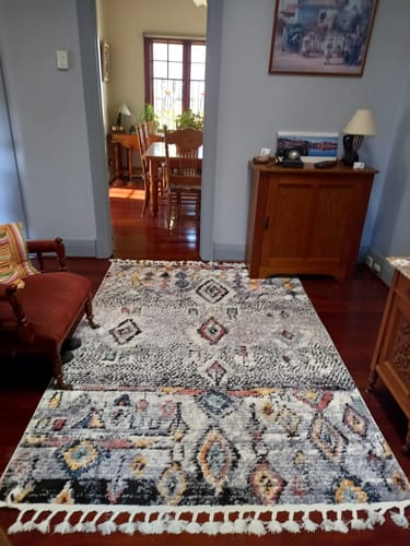 Customer photo review of Boho Moroccan Meknes Abstract Anthracite & Multi Rug