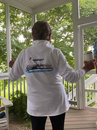 Customer photo review of Women's Custom Quarter Zip Performance Pullover