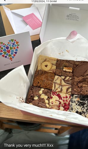 Customer photo review of Birthday Brownie & Blondie Mixed Box