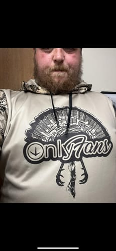 Customer photo review of Turkey Hunting, Only Fans, Mid Weight Pullover Hoodie, Tan Camo