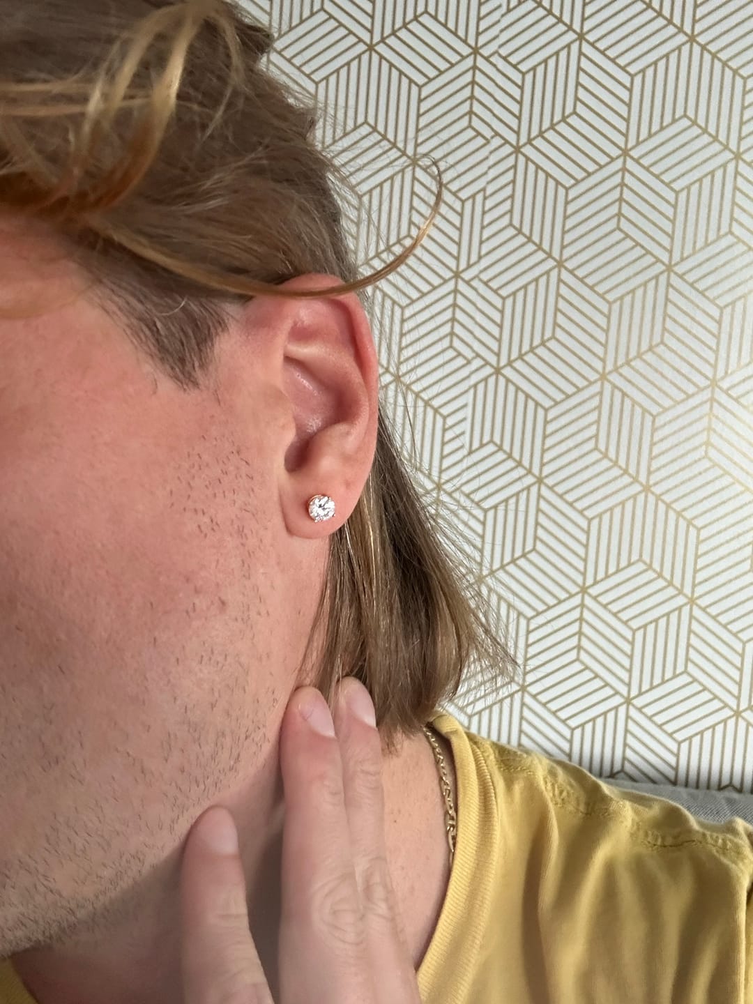 Customer photo review of 6MM Moissanite Earrings