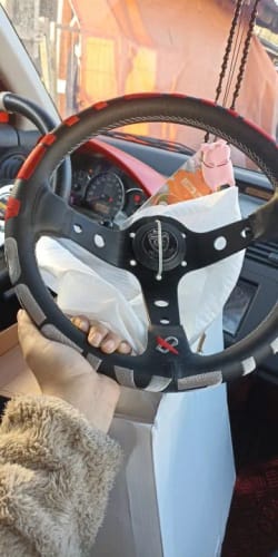 Customer photo review of Vx 1996 JDM 13" Pink Leather Steering Wheel