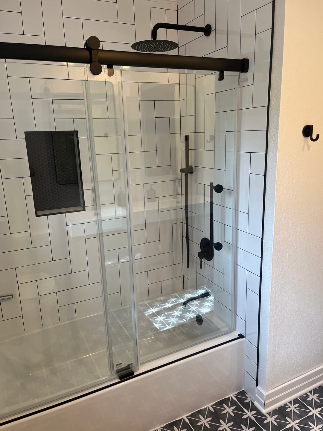 Customer photo review of Tub Shower Faucet Set Complete Rain Shower System with Tub Spout