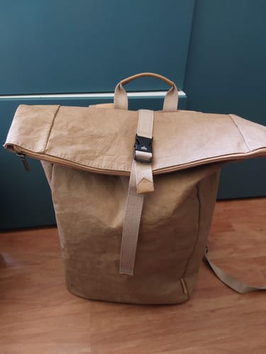 Customer photo review of Kraftpapier Rucksack vegan - Hellbraun (🌲)