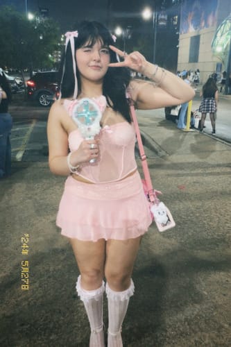 Customer photo review of Celeste Lace Mesh Corset Dress Set