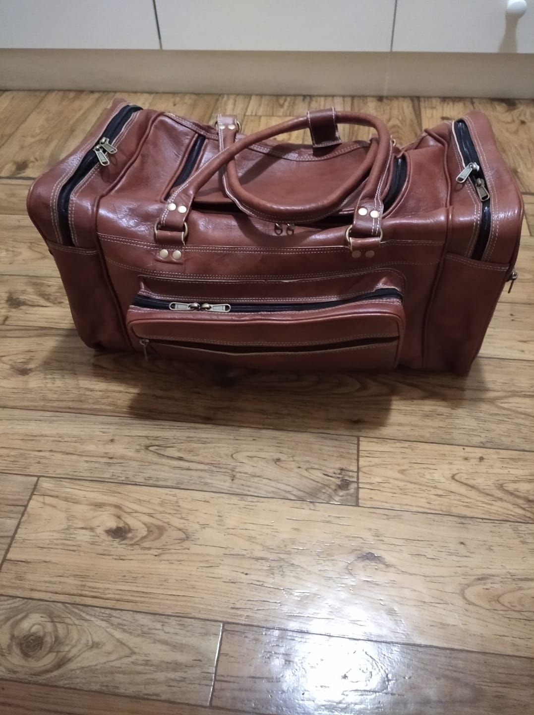 Customer photo review of Vintage Leather Travel Duffle Bag