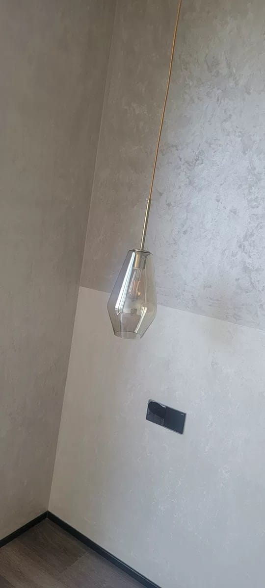 Customer photo review of Modern Minimalist Amber Glass Pendant Light
