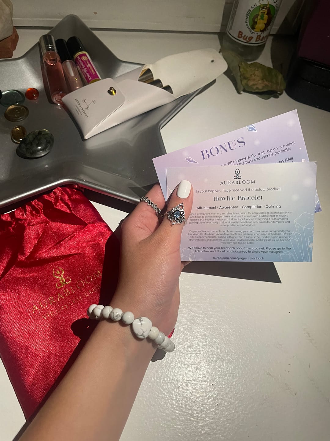 Customer photo review of White Howlite Bracelet