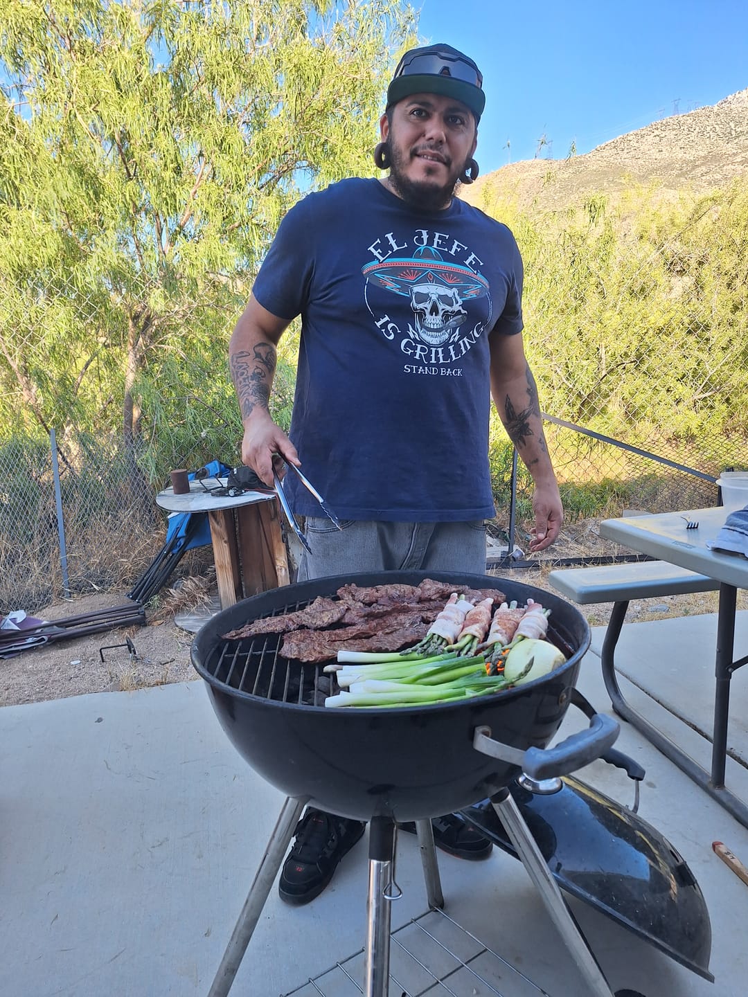 Customer photo review of Premium El Jefe Is Grilling OG Greaser Tee