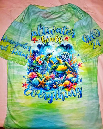 Customer photo review of SALTWATER HEALS EVERYTHING TURTLE ALL OVER PRINT - TLNO2711232