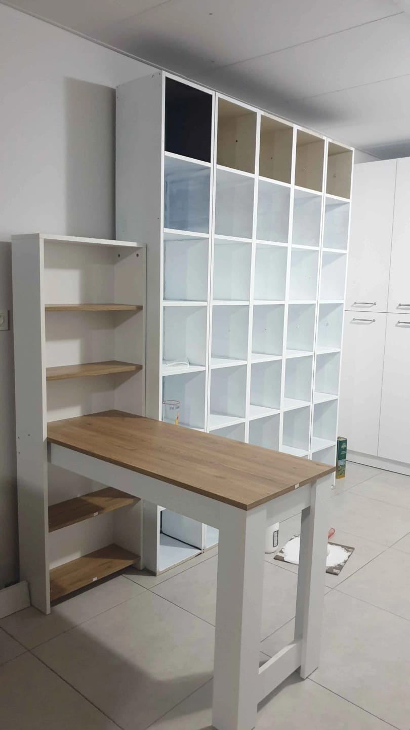 Customer photo review of Rani JA102 Masa Raflı Dekoratif Mutfak Yemek Masası Sepet Ceviz - Beyaz