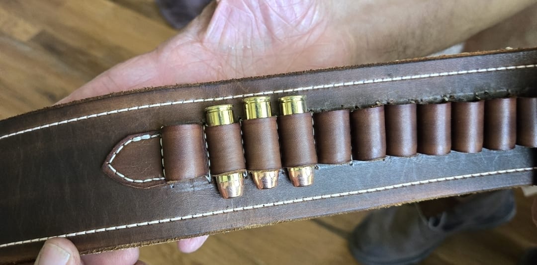 Customer photo review of Leather Cartridge Loops Stitching Guide - Free Printable Template