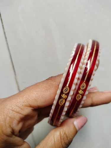 Customer photo review of Red – “Crimson Charm Women’s Bangle” (Pack of 1 Pair) (2 pis)
