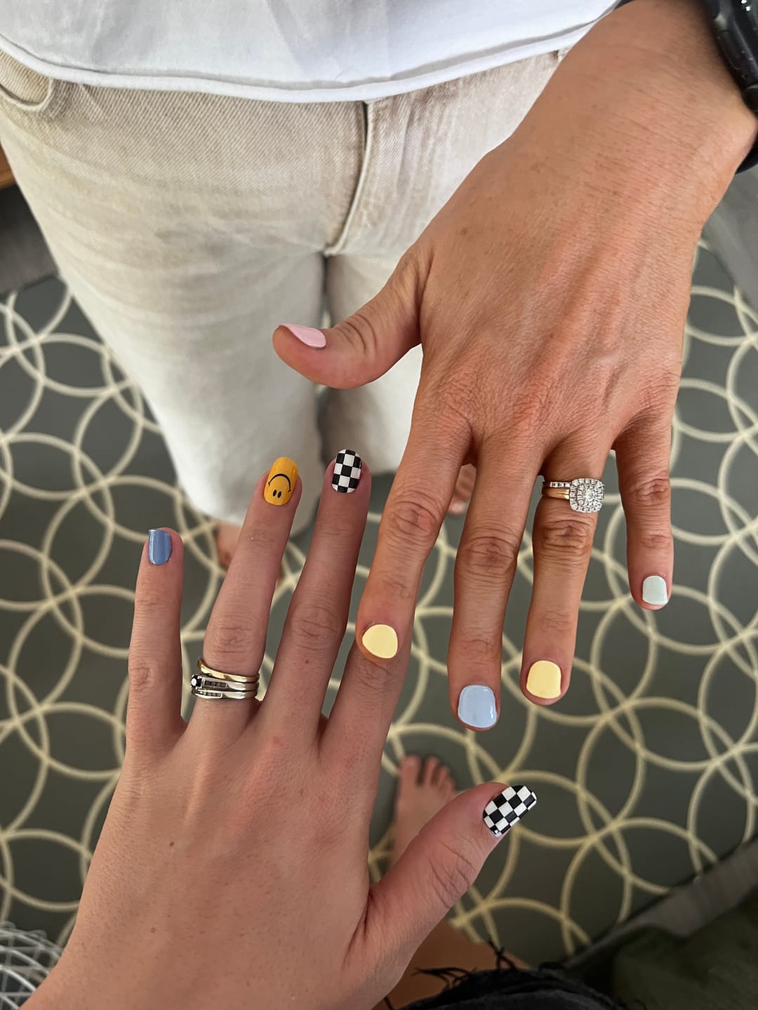 Customer photo review of Pastel Rainbow DIY Semicured Gel Nail Sticker Kit