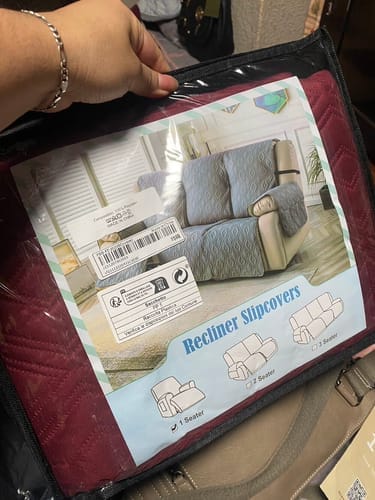 Customer photo review of 100% Waterproof Recliner Slipcover Rhombus For 1/2/3 Seats