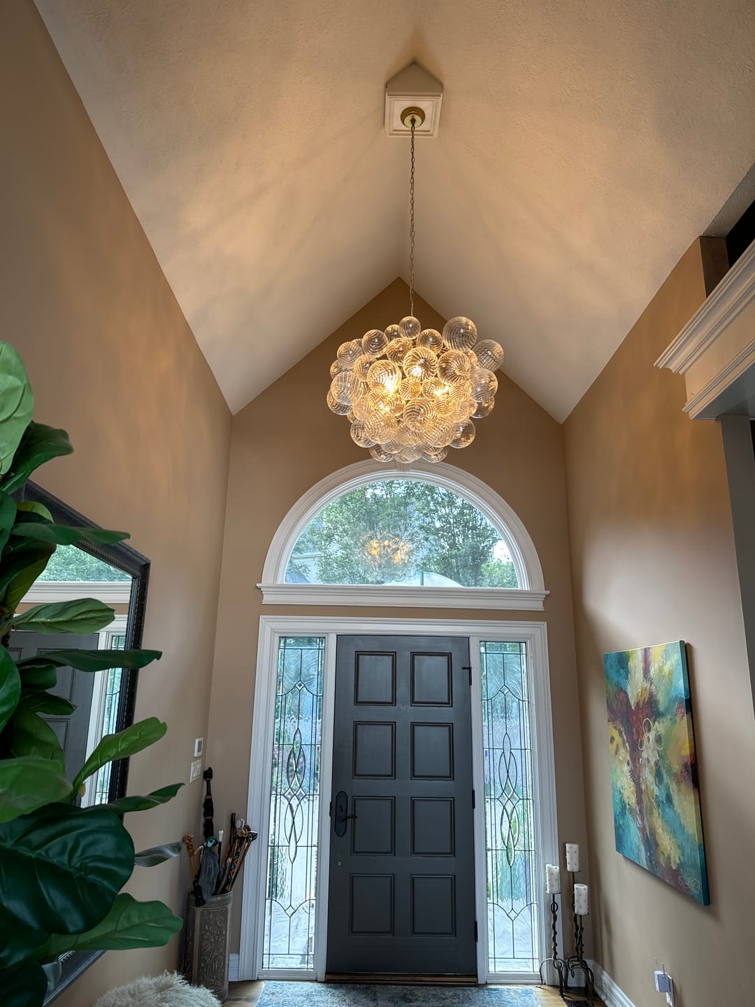Customer photo review of Modern Decorative Swirled Glass Cluster Bubble Chandelier
