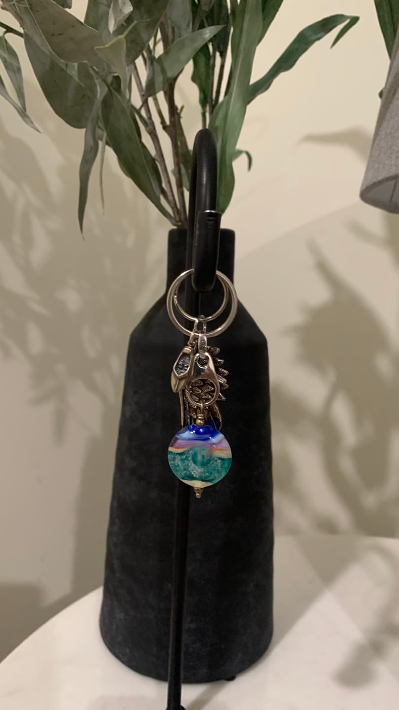 Customer photo review of Ocean Wave Sunset Pendant with Cremation Ash