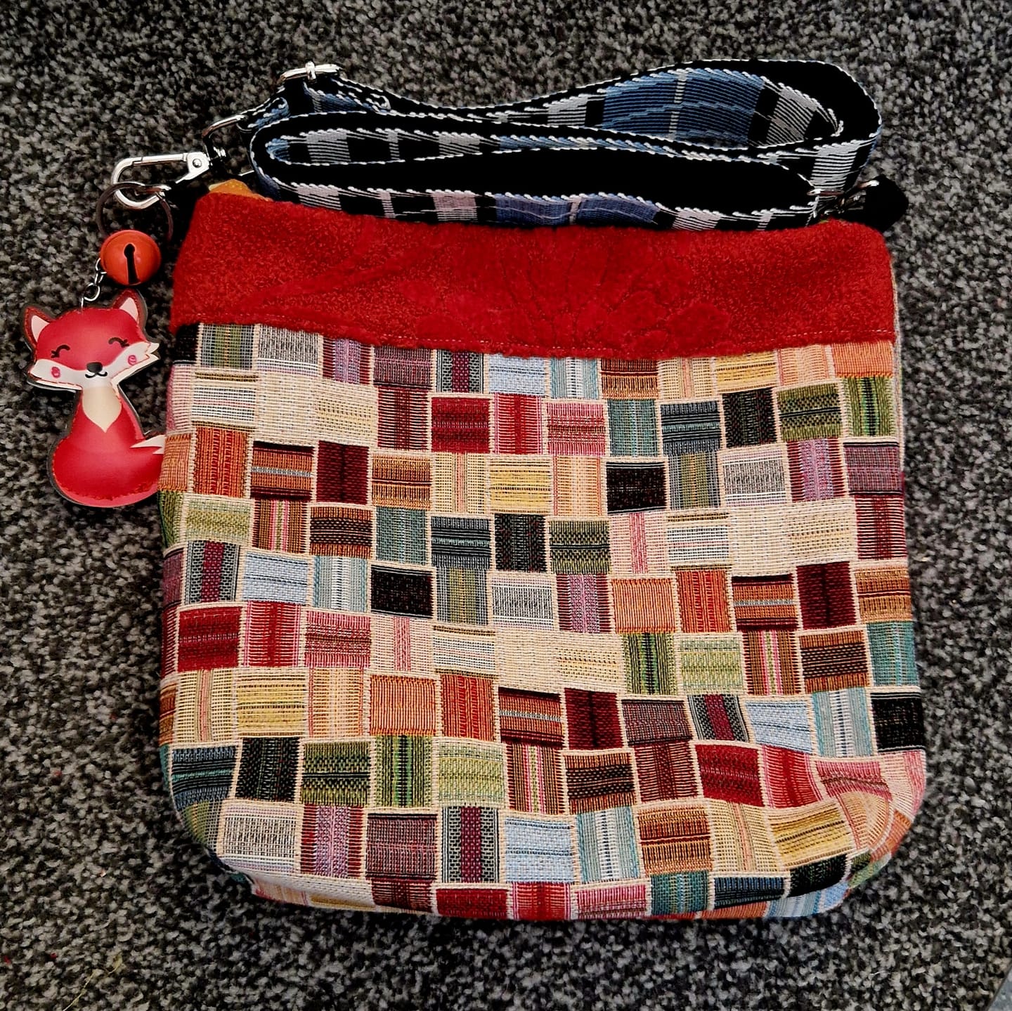 Customer photo review of Colourful Squares Tapestry Fabric