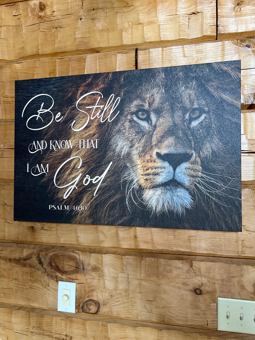 Customer photo review of Lion of Judah, Joshua 1:9 Be strong and courage wall art canvas print