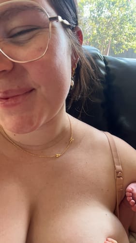 Customer photo review of Sideways Initial Letter Necklace