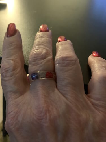 Customer photo review of Wildflower Ring with Cremation Ash