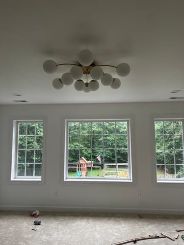 Customer photo review of Blossom 12-Light Opal Glass Bubble Semi Flush Chandelier