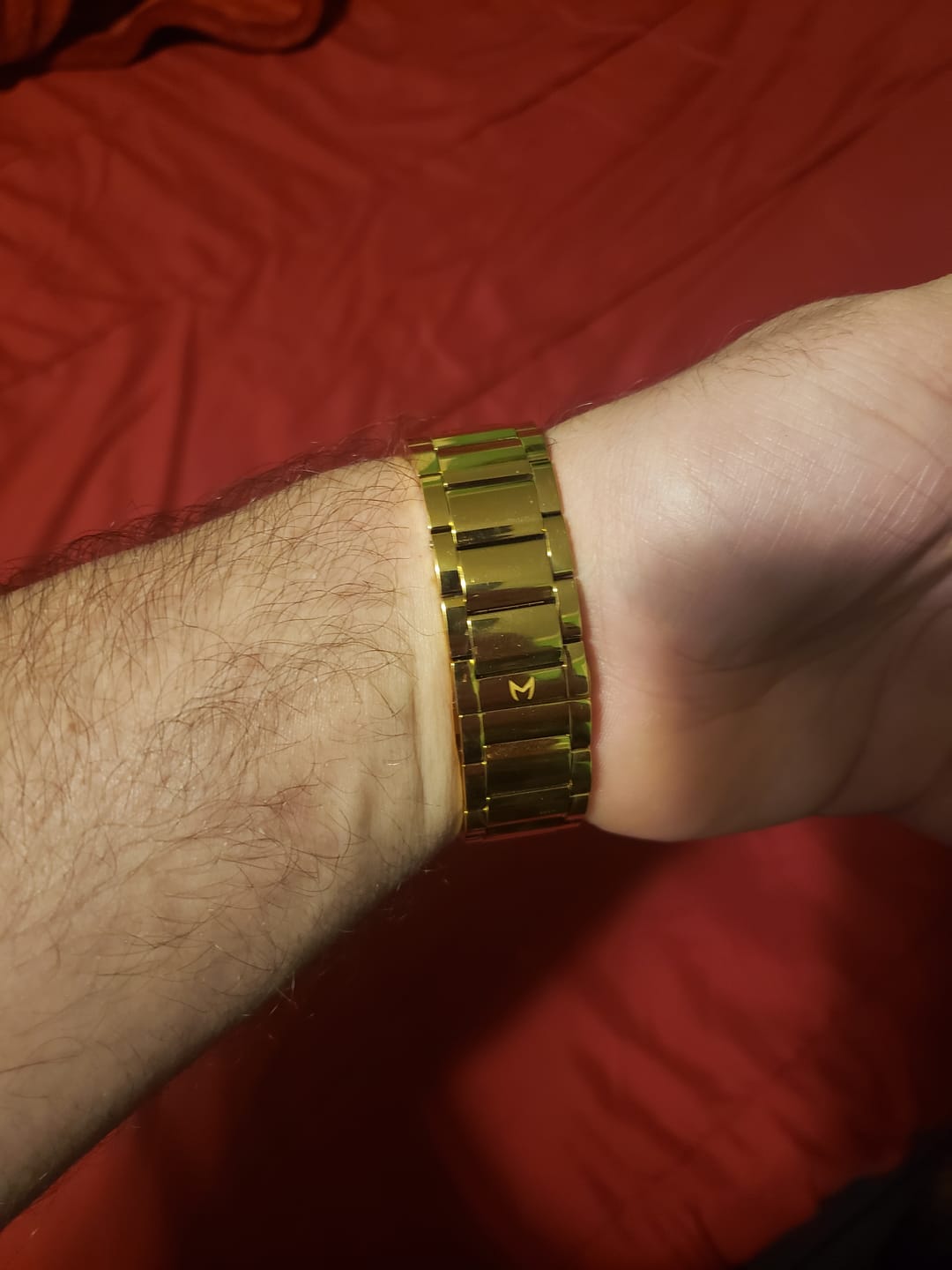 Customer photo review of AM1001SS - AMBASSADOR POLISHED 18K GOLD / BLACK / SS BAND