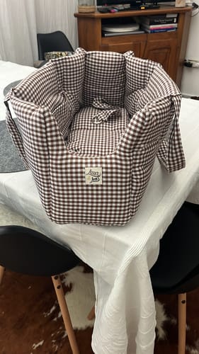 Customer photo review of Trasportino Cotone Vichy Marrone