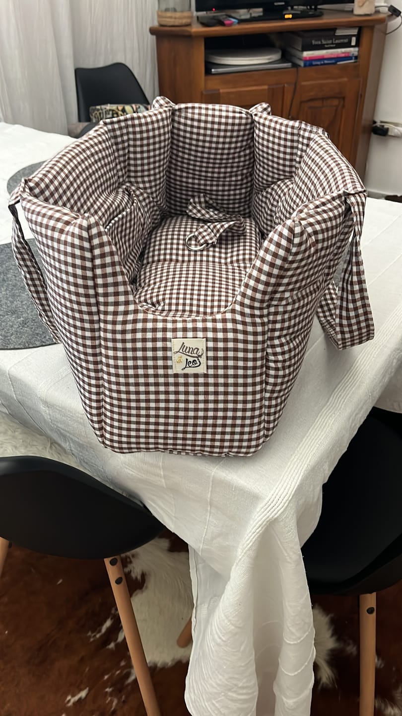 Customer photo review of Trasportino Cotone Vichy Marrone