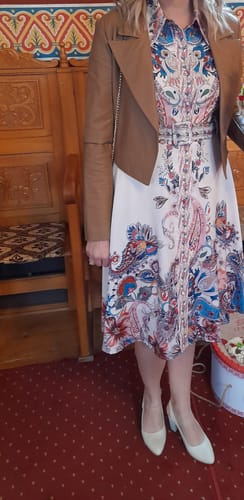 Customer photo review of Rochie Quincy cu nasturi imbracati si imprimeu floral