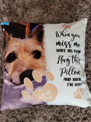 Customer photo review of When you miss me - Personalised pillow