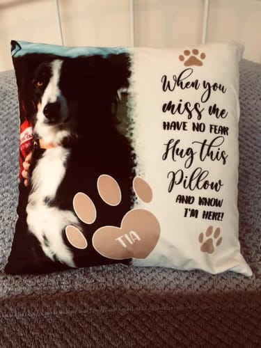 Customer photo review of When you miss me - Personalised pillow