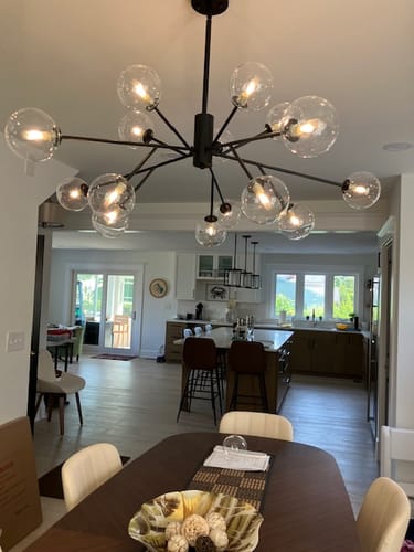 Customer photo review of Mid Century Sputnik Glass Globe Bubble Branch Chandelier