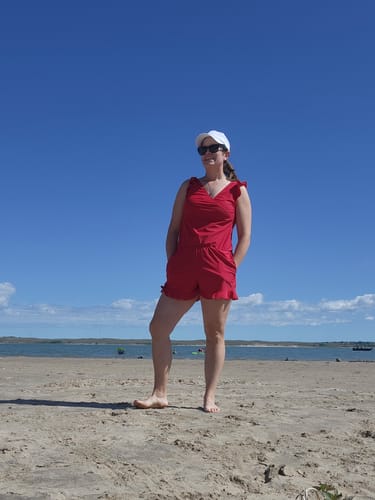 Customer photo review of ginger swim romper