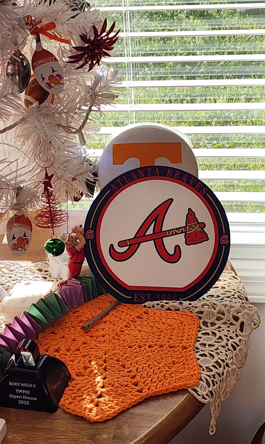 Customer photo review of Atlanta Braves "Double Play" On the Shelf or on the Wall Art