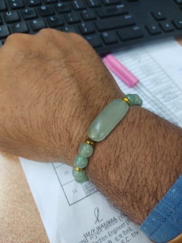 Customer photo review of Designer Bracelet in Green Aventurine and Hematite