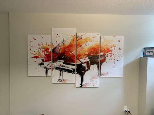 Customer photo review of 4 Pieces Abstract Piano Canvas Art