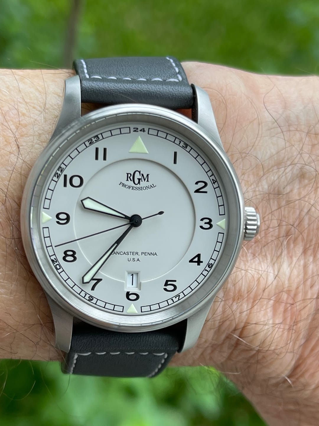 Customer photo review of Steel Grey Calfskin