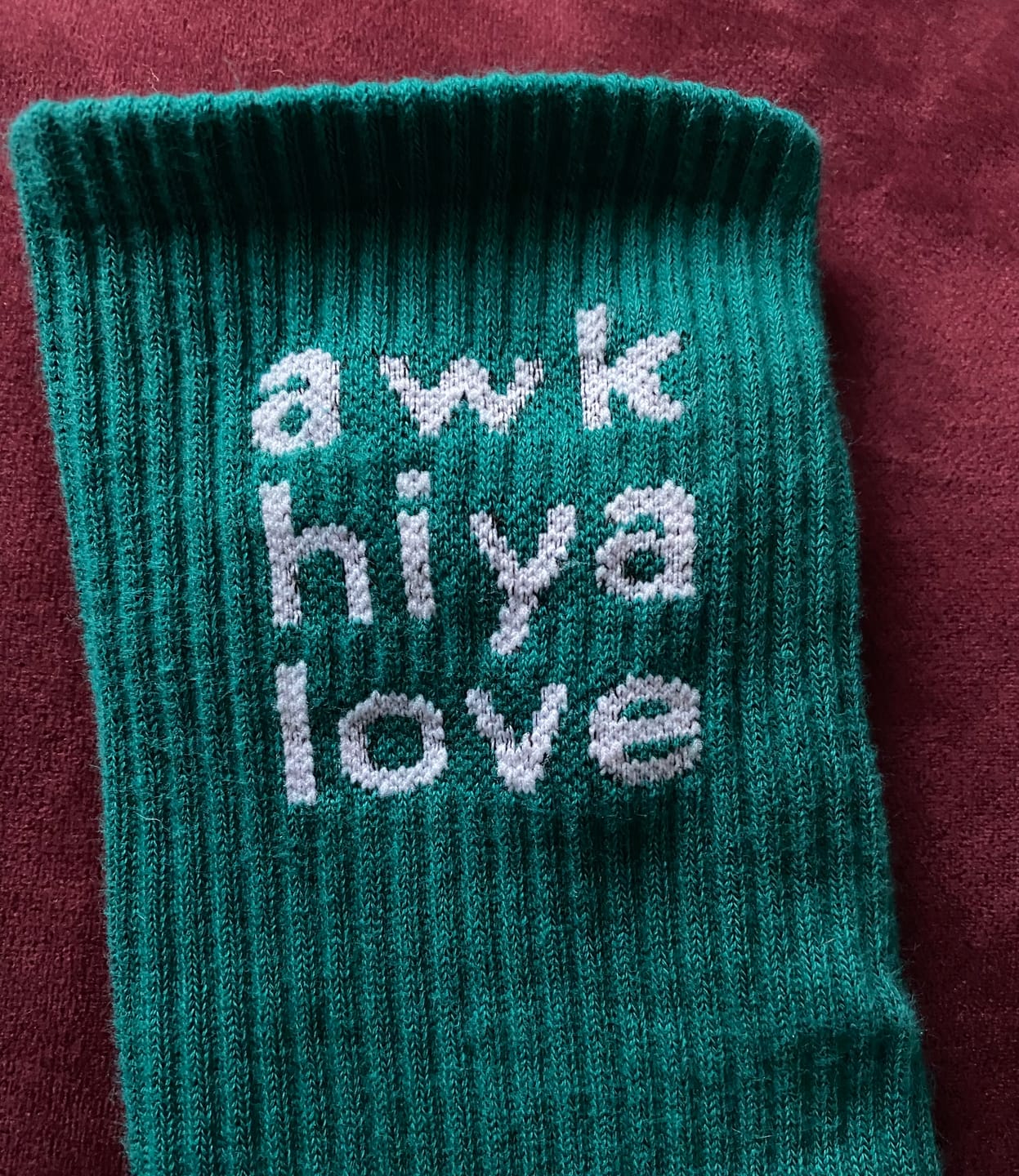 Customer photo review of Awk Hiya Love Socks