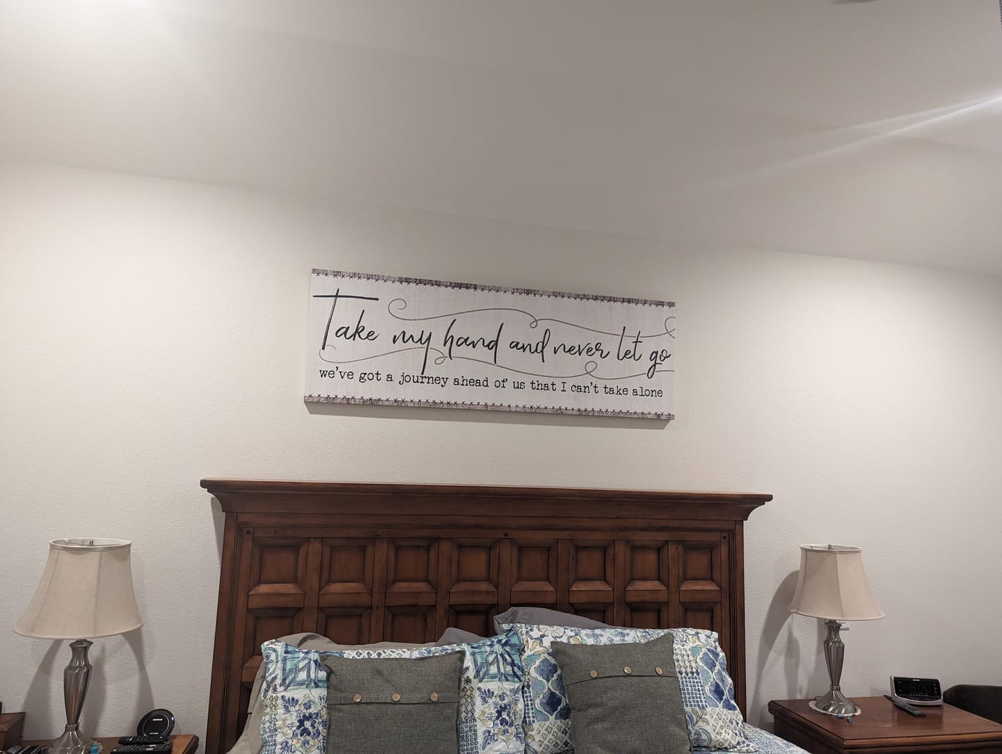 Customer photo review of "Take My Hand And Never Let Go" Premium Panoramic Canvas