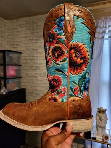 Customer photo review of Ariat® Ladies Circuit Champion Floral Brown & Turquoise Boots 10019943